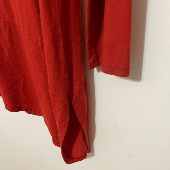 Eileen Fisher Asymmetrical long sleeve Jersey knit stretch burnt orange tunic M - Picture 4 of 7